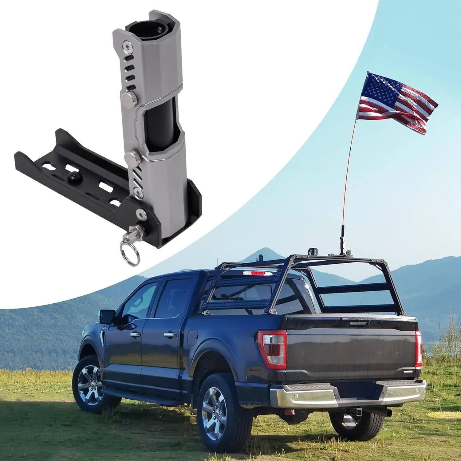 Universal Flag Pole Mount with M8/M10 T-Slot-1