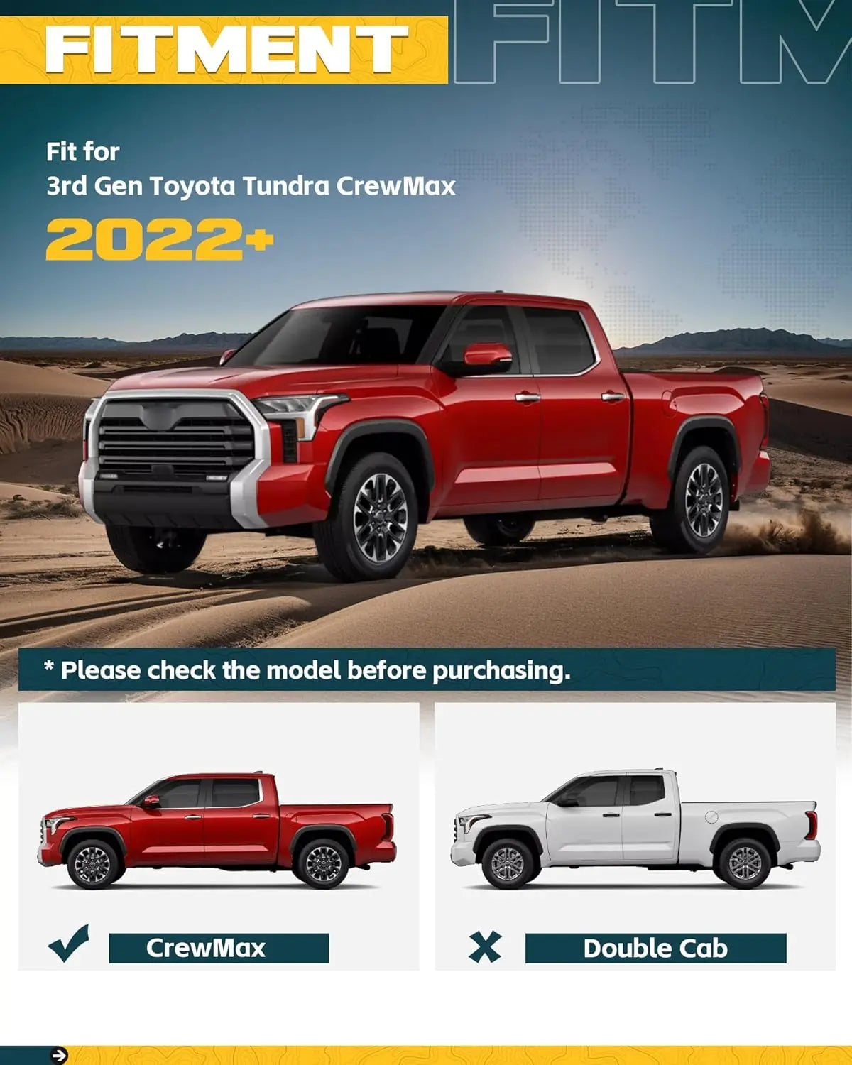 4x EZ Side Steps for 2022-2025 Toyota Tundra CREWMAX CAB-2