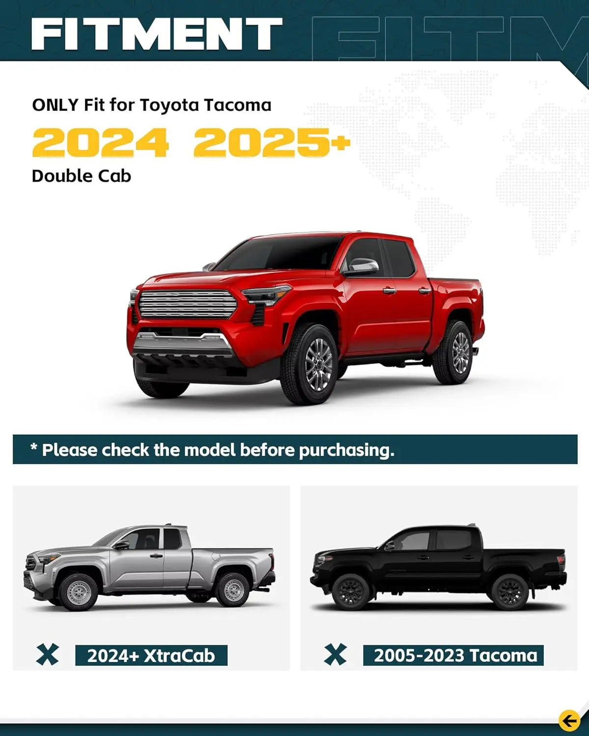 5.5" Running Boards for 2024 2025 Toyota Tacoma Double Cab-2