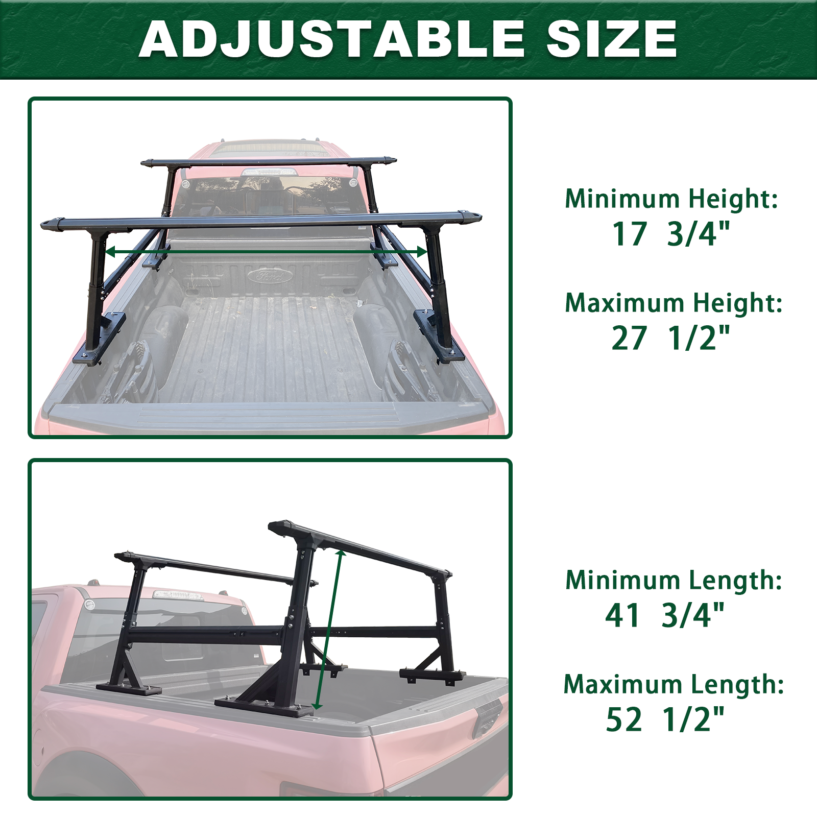 Heavy Duty 800LB Extendable Bed Rack