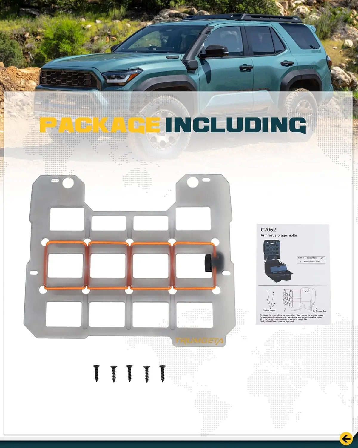 Center Console MOLLE Panel for 2024 2025 Toyota Tacoma-12