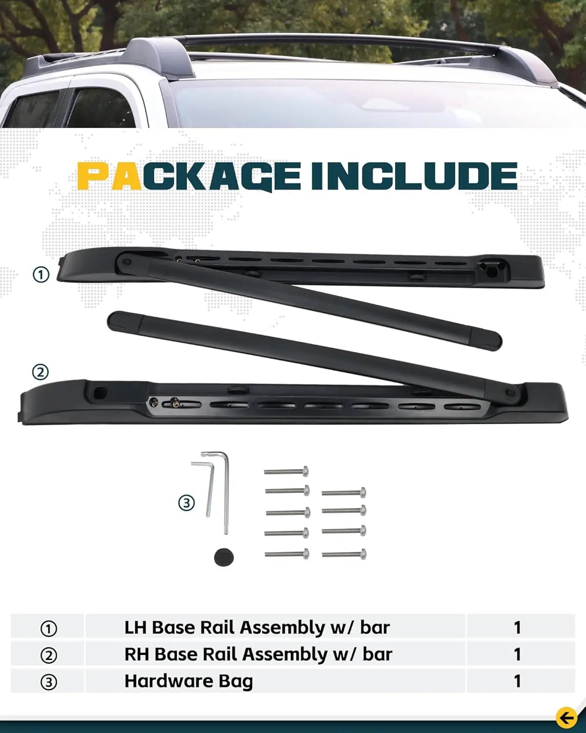 Roof Rack Cross Bars Kit for 2024 2025 Toyota Tacoma Double Cab -8