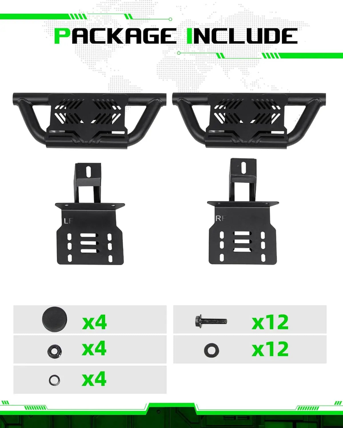 2X EZ Side Steps for 2007-2018 Jeep Wrangler JK-8